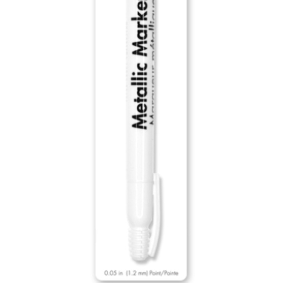 White Metallic Permanent Marker 1.2 mm, 0.05" Fine Point - Picture 6 of 7